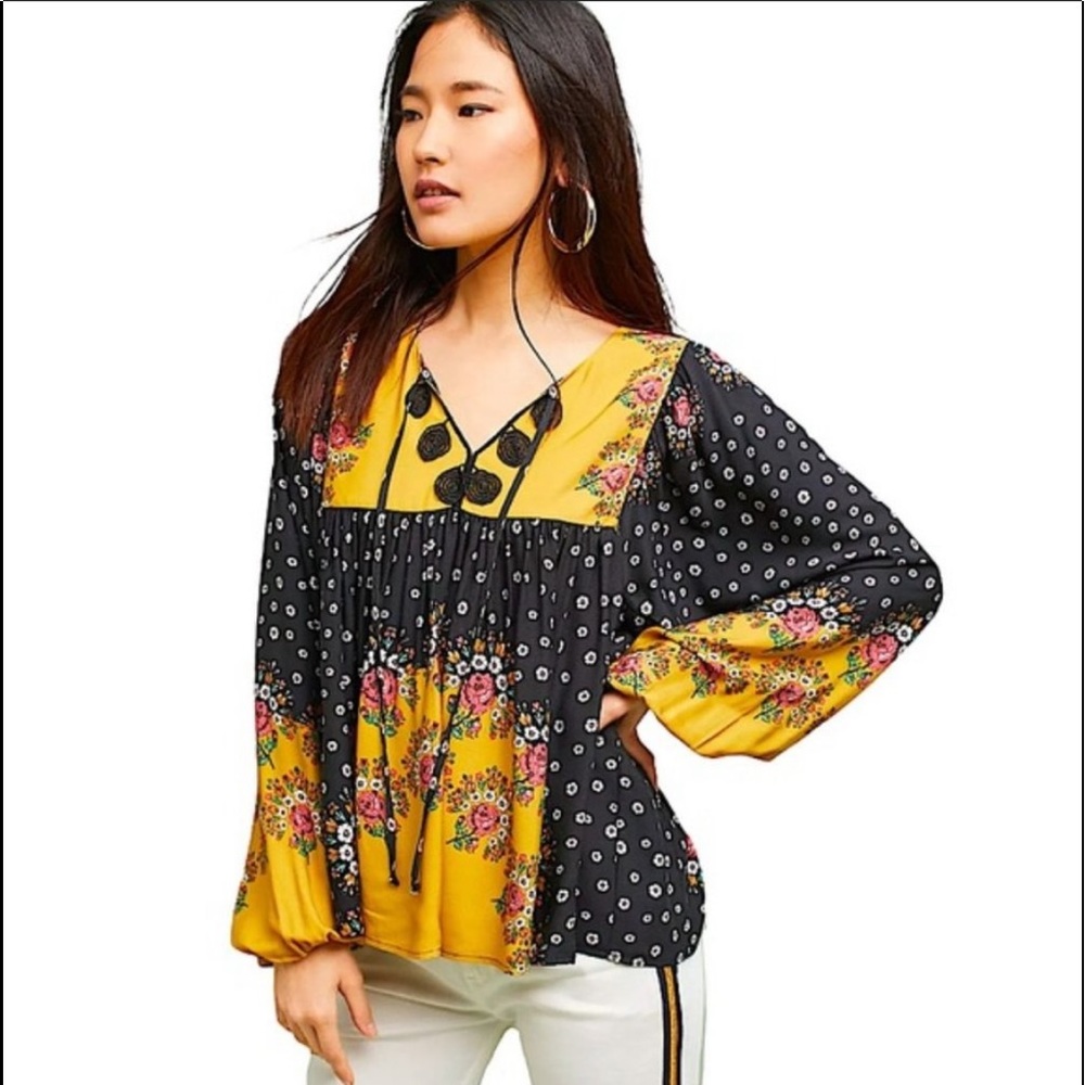 Anthropologie Farm Rio Peasant Blouse